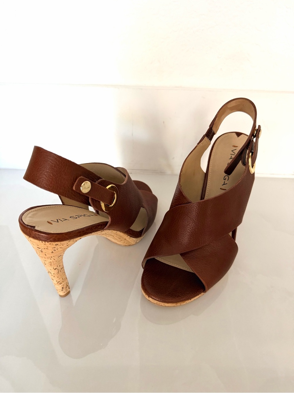 NEW Via Spiga Onitta Leather Heel Size 8